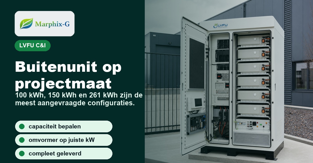 Udendørsenhed tilpasset projektkapaciteten.